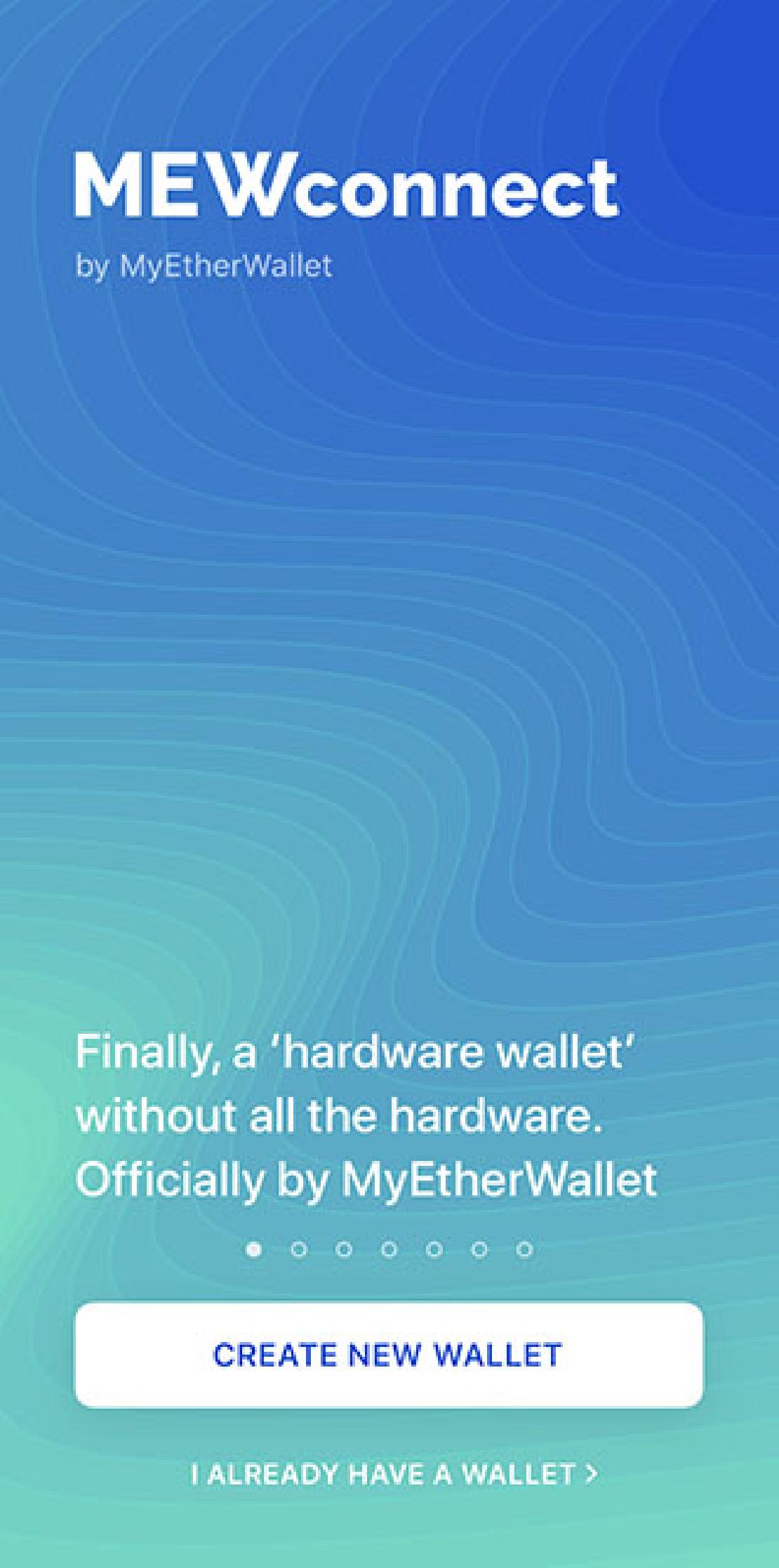 MyEtherWallet kezdőképenyő telepítés után. 